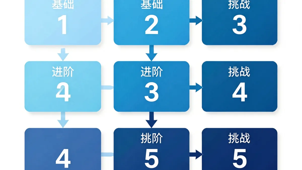 展示S调M的26种调法视频中调法分类体系的结构图，包含基础进阶挑战三档与对应编号示意